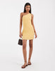 Vero Moda one shoulder crochet mini dress in pastel yellow