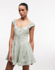 Daisy Street tiered mini dress in green gingham