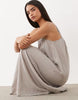 JDY linen blend cami midi dress in stone