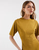 cinched seam detailing mini dress in olive