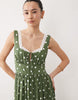 Nobody's Child Petite Heather sweetheart neckline midi dress in green polka dots