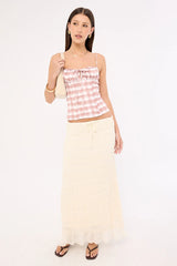 Sndys The Label Lelessa Corset Top Pink Gingham