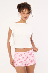 Luck & Trouble Calypso Sequin Micro Shorts Pink