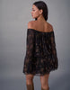 Motel Nisha off shoulder floaty mini dress in bronze