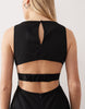 racer neck midaxi sundress with cut out back in black