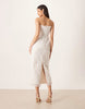 Pretty Lavish Bridal floral tulle beaded sleeveless frill sweetheart neckline midaxi dress in ivory