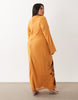 Curve textured embroidered maxi dress in orange