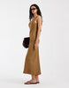 & Other Stories linen viscose maxi dress in soft brown