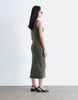 & Other Stories ribbed striped knit maxi dress in dark gray