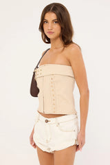 One Teaspoon Bandits Low Waist Denim Shorts White Beauty