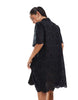 ONLY pointelle details mini dress in black