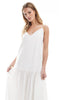 Monki tiered floaty maxi dress with low tie back detail in white