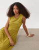 Vero Moda sleeveless ruched detail maxi dress with asymmetric waist in green