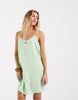 Vero Moda tie front cami mini dress in pistachio green