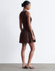 & Other Stories drop waist mini smock dress in chocolate brown