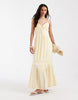 Hollister strappy maxi dress with lace embroidery detail in yellow