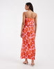 PIECES plisse cami dress with tiered ruffle top detail in bold floral print