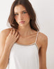 Mango Teen tiered strappy maxi dress with embellished trim in white