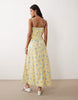 Nobody's Child Alina midaxi dress in lemon print