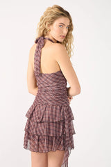 Perfect Stranger Mahli Mesh Halter Top Brown Print