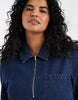 ONLY Curve pleated denim mini dress in rinsed dark blue
