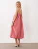 Ghospell Bodhi cami strap bubble hem midi dress in coral