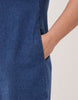 Curve denim fit and flare shift dress in mid blue