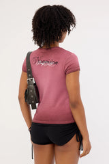 Neovision Silent Verse Baby Tee Burgundy