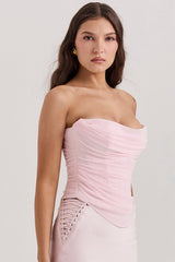 ballerina pink strapless corset