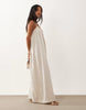VILA Petite linen touch cami maxi dress in super light heather