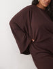 Curve one-shoulder drape back column maxi dress in fudge