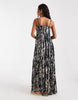 ONLY tiered maxi dress in navy abstract print
