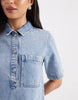 JJXX denim mini dress in light blue