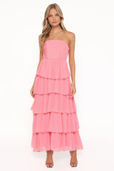 Peachester Strapless Maxi Dress - Coral