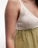 Reclaimed Vintage crochet summer dress in olive and cream