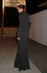 All Out Maxi Dress ~ Black Rhinestone Stretch