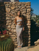 South Beach x Liv Silverman glitter mesh maxi dress with cutout detail in silver