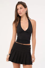 Luck & Trouble Anya Pleated Skirt Black