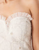 Pretty Lavish Bridal floral tulle beaded sleeveless frill sweetheart neckline midaxi dress in ivory