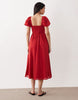 Abercrombie & Fitch milkmaid maxi dress in red