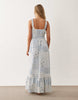 Miss Selfridge Petite seersucker shirred detail maxi dress in scarf print
