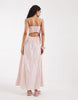 Vero Moda cami midi dress in pink and orange striped print
