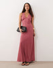 JDY v-neck maxi dress in dusty pink