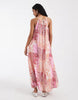 Vero Moda high neck trapeze midi dress in pink paisley patchwork print