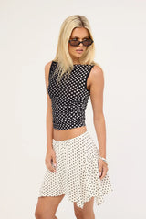 Thrills Isabelle Mini Skirt White Polka Dot
