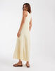 & Other Stories crepe maxi dress with seam detailing in butter yellow