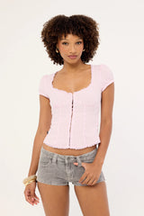 Rusty Flip Mommy Low Rise Micro Shorts London Summer/Baby Pink