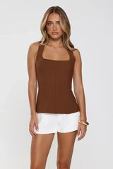 Minimalist Vibe Tailored Top Brown