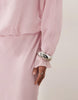 slash neck long sleeve maxi dress in soft pink