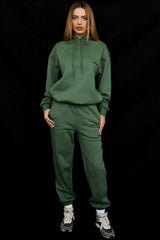 moss cotton fleece-back oversized hoodie